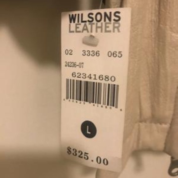 Women's Cream Colored Short Leather Jacket - Picture 2 of 2